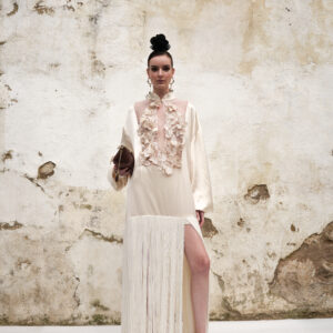 Caftan satén percherin bordado