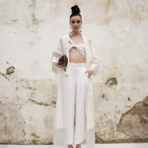 Conjunto marfil top cruzado